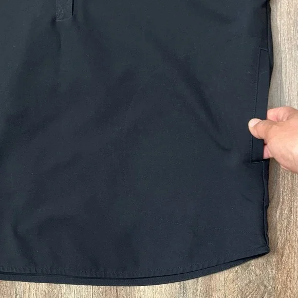 Rafaela Oversized Technical Collection Mandarin Collar Scrub Top in Black Small - Picture 7 of 11